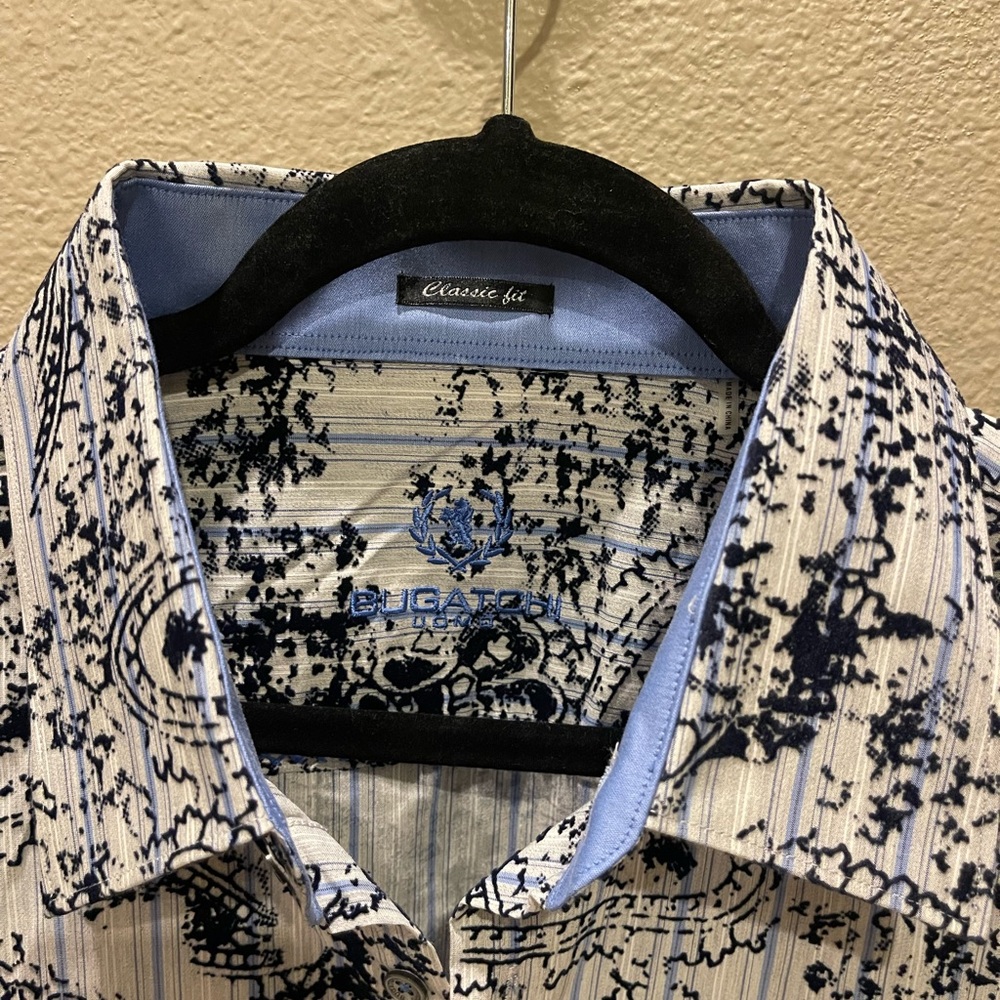 Blue and Black Men's Shirt